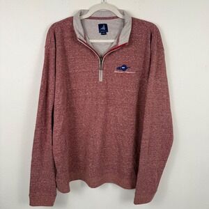 Johnnie-O Mens XL Quarter Zip Pullover Heathered Red Saturn Freight Systems Logo
